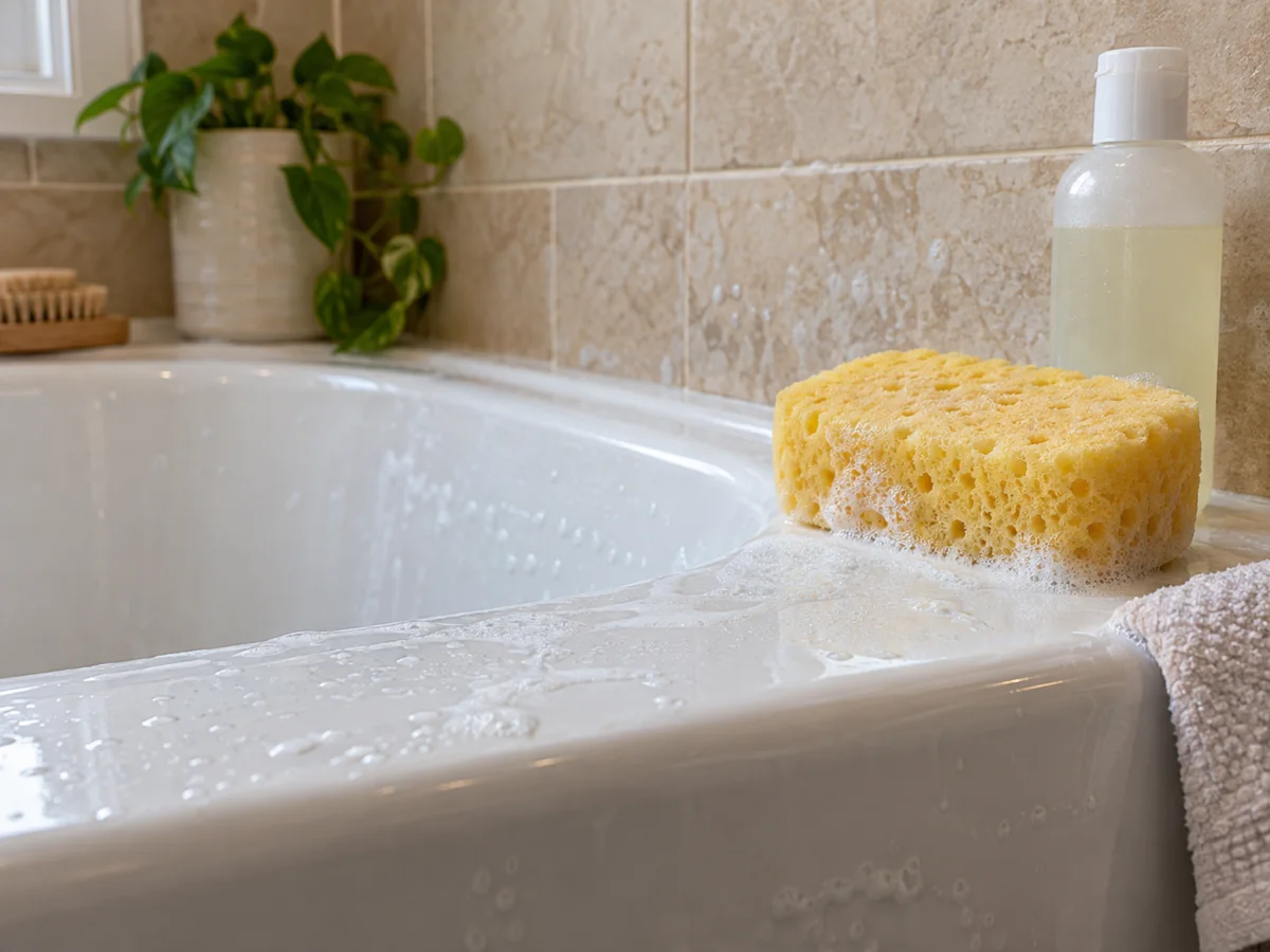 Bathroom Cleaning: Match the Product to Soap Residue and the Surface — illustrative scene