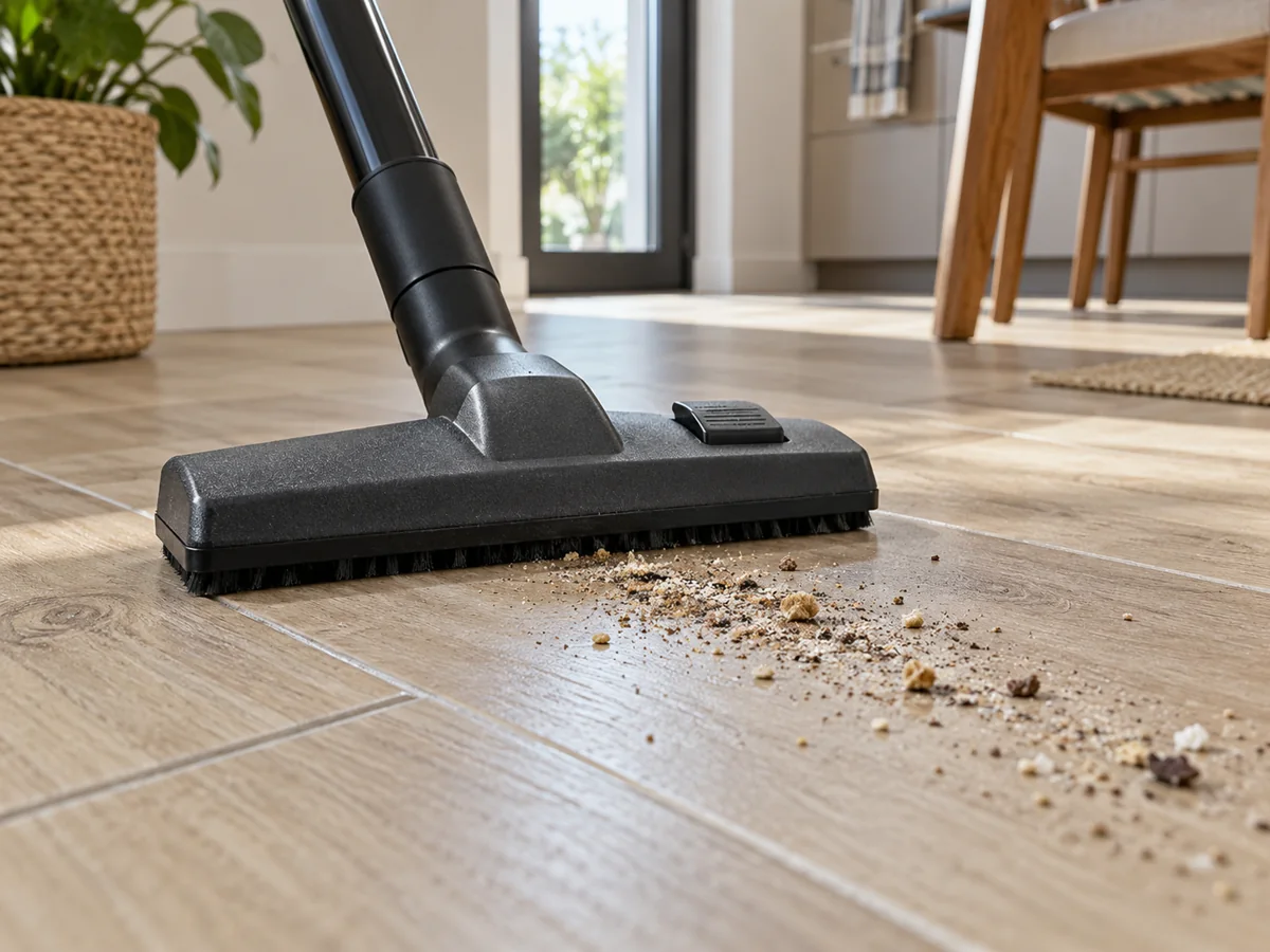 Dry Vacuuming Before Mopping: A Better Floor Sequence — illustrative scene