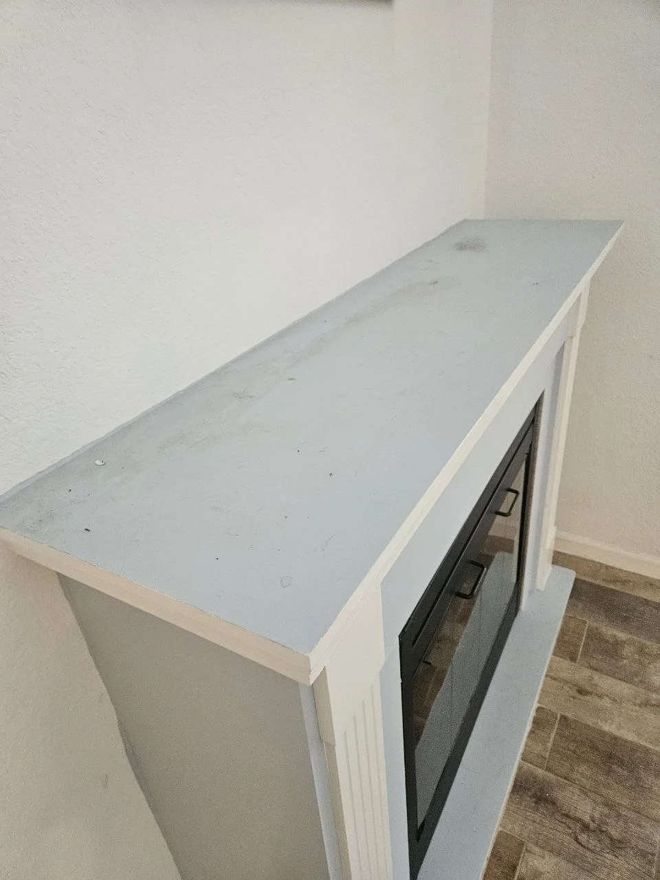 Fireplace shelf and surround before cleaning